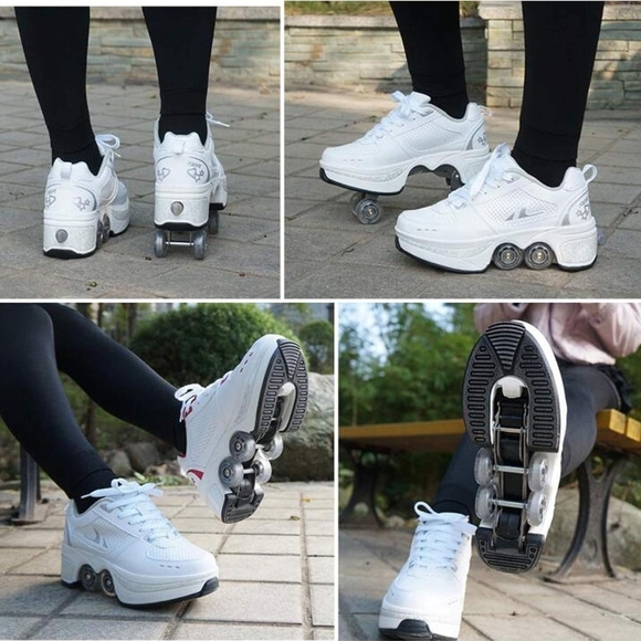 White Roller Skate Sneakers Sz3.5 New Without Tag Or Box - Picture 3 of 13